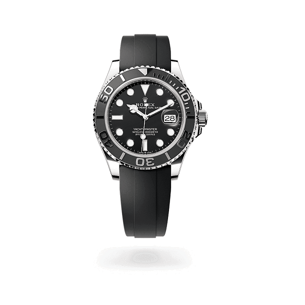 Rolex Yacht-Master-42 Black wristwatch with a detailed face on a white background