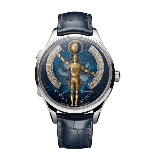 Vacheron Constantin Metiers_d_Art Luxury watch with blue leather strap and intricate design on the face