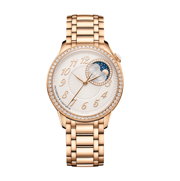 Vacheron Constantin Egerie Rose gold watch with detailed face on a white background